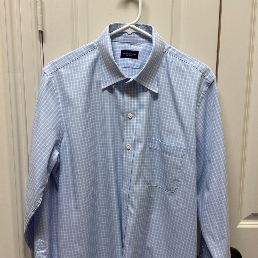 Blue Checkered Dress Shirt